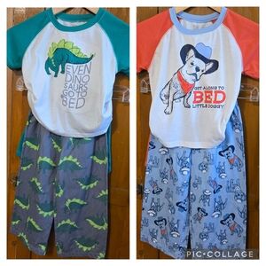 Carter's Dinosaur and Dog Pajama Sets - 6 Pieces - Size 5